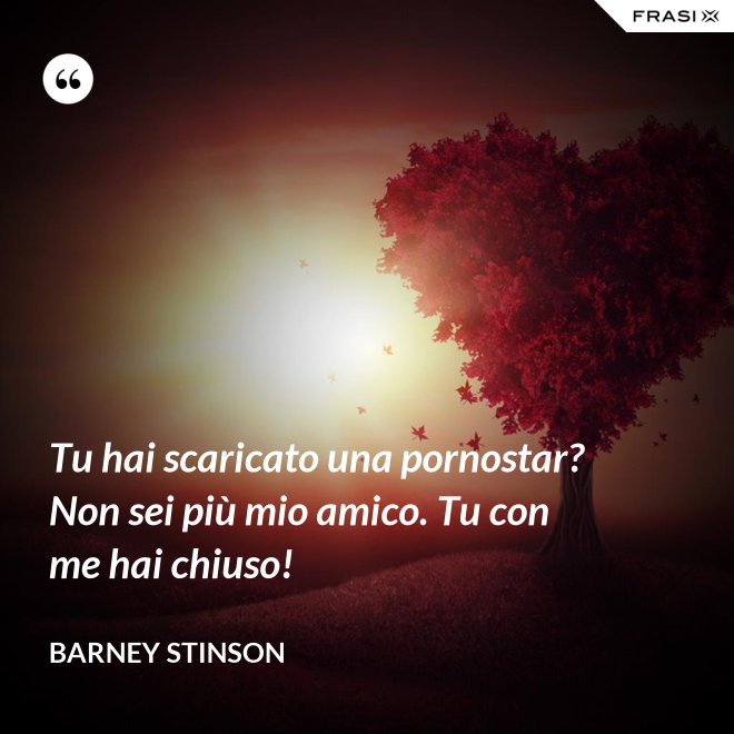 Tu hai scaricato una pornostar? Non sei più mio amico. Tu con me hai chiuso! - Barney Stinson