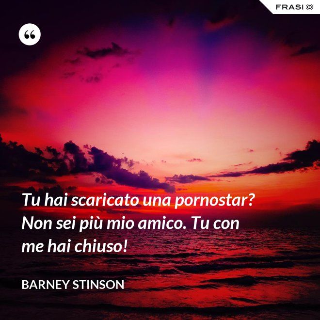 Tu hai scaricato una pornostar? Non sei più mio amico. Tu con me hai chiuso! - Barney Stinson