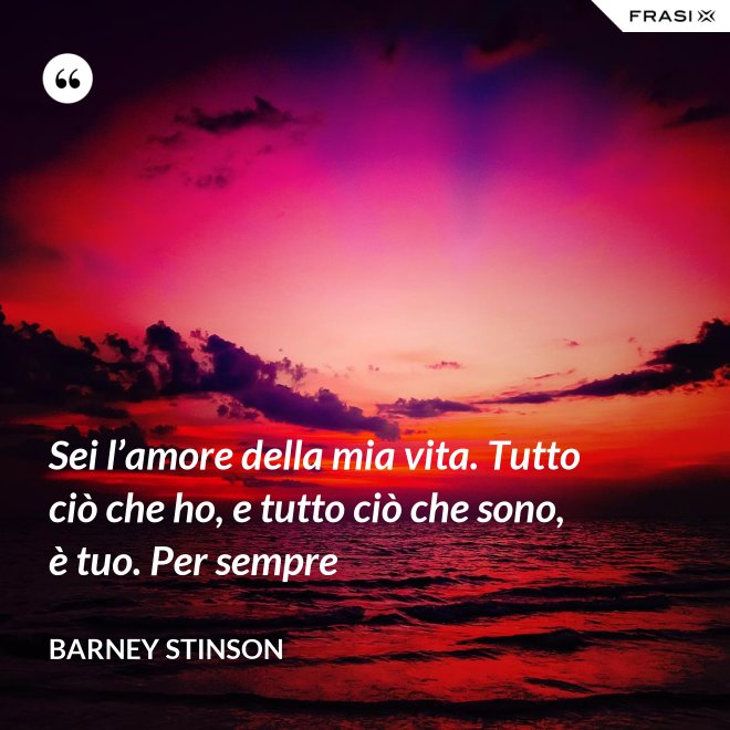 Sei l’amore della mia vita. Tutto ciò che ho, e tutto ciò che sono, è tuo. Per sempre - Barney Stinson