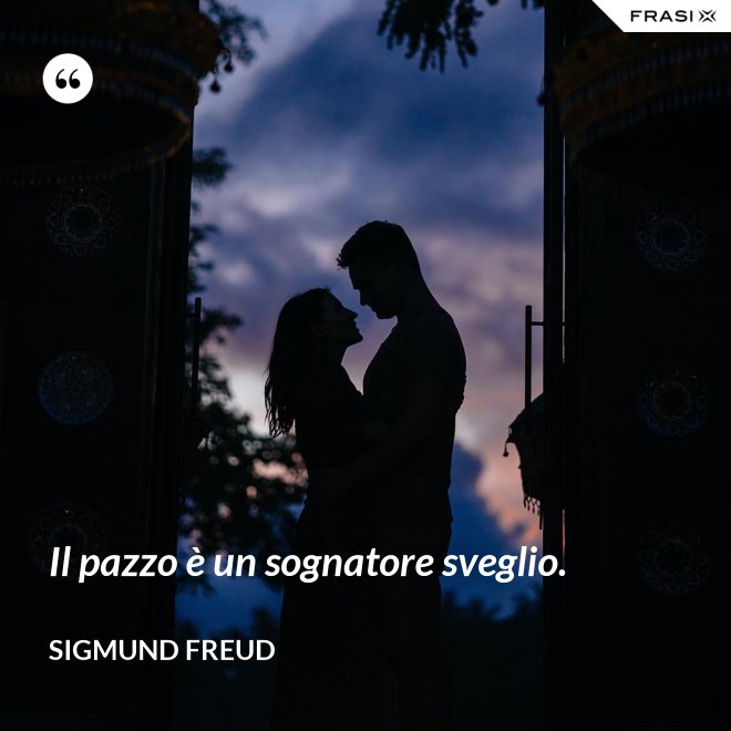 Il pazzo è un sognatore sveglio. - Sigmund Freud