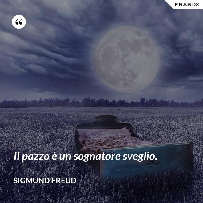Il pazzo è un sognatore sveglio. - Sigmund Freud