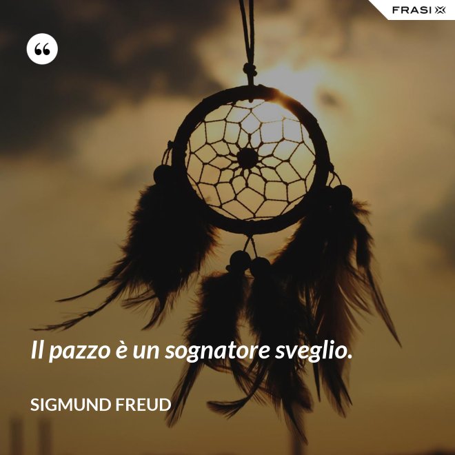 Il pazzo è un sognatore sveglio. - Sigmund Freud