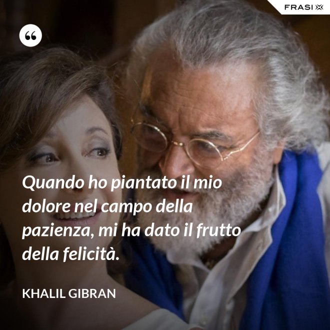 Quando ho piantato il mio dolore nel campo della pazienza, mi ha dato il frutto della felicità. - Khalil Gibran