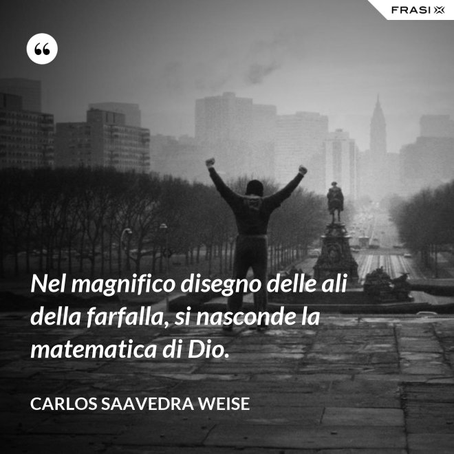 Nel magnifico disegno delle ali della farfalla, si nasconde la matematica di Dio. - Carlos Saavedra Weise