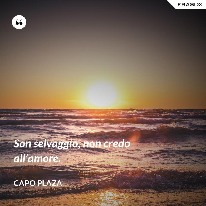 Son selvaggio, non credo all’amore. - Capo Plaza