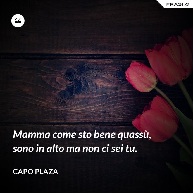 Mamma come sto bene quassù, sono in alto ma non ci sei tu. - Capo Plaza