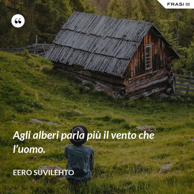 Agli alberi parla più il vento che l’uomo. - Eero Suvilehto