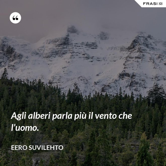 Agli alberi parla più il vento che l’uomo. - Eero Suvilehto
