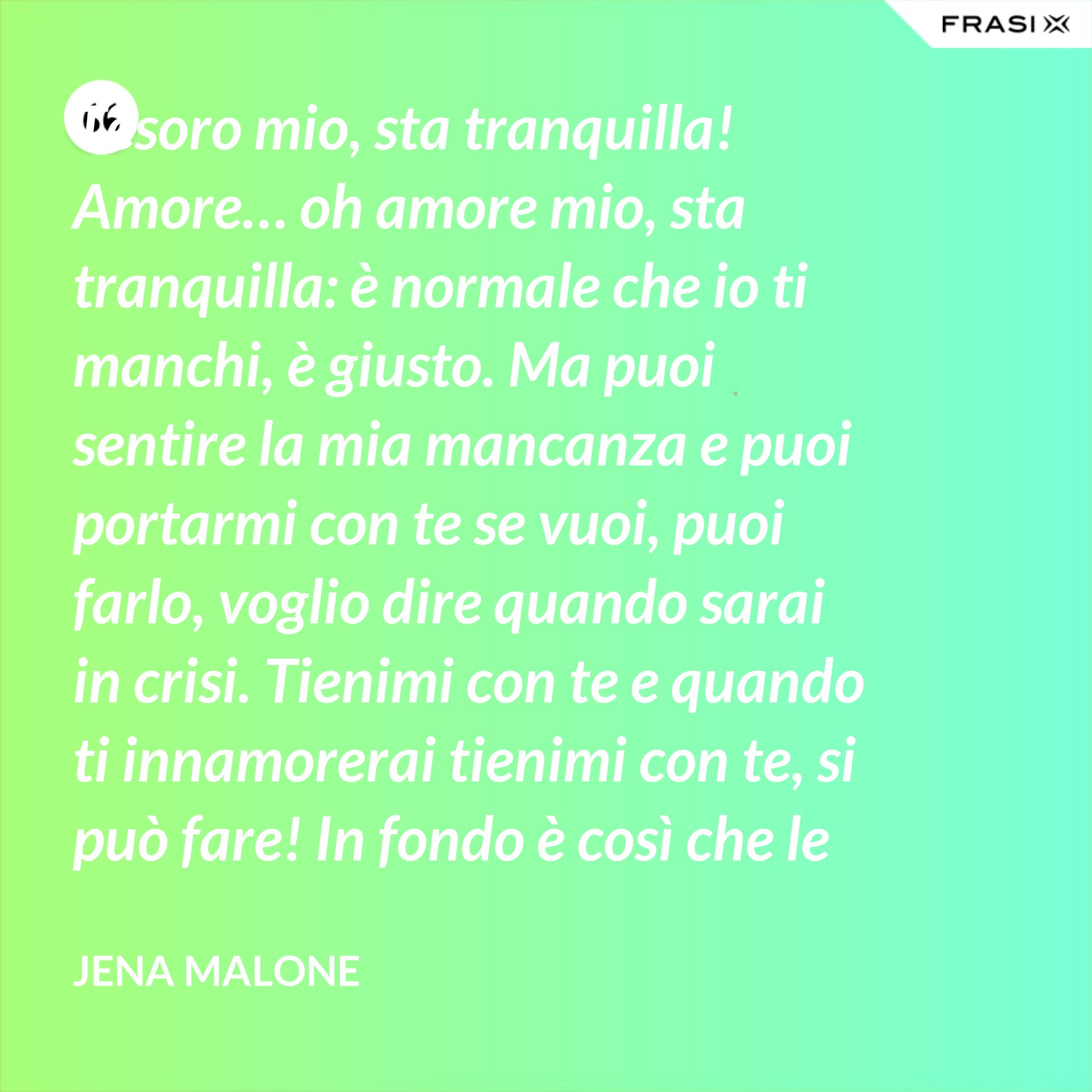Tranquilla Amore Mio A Tifare Nero Blu