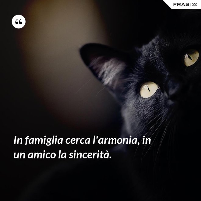 In famiglia cerca l'armonia, in un amico la sincerità. - Anonimo