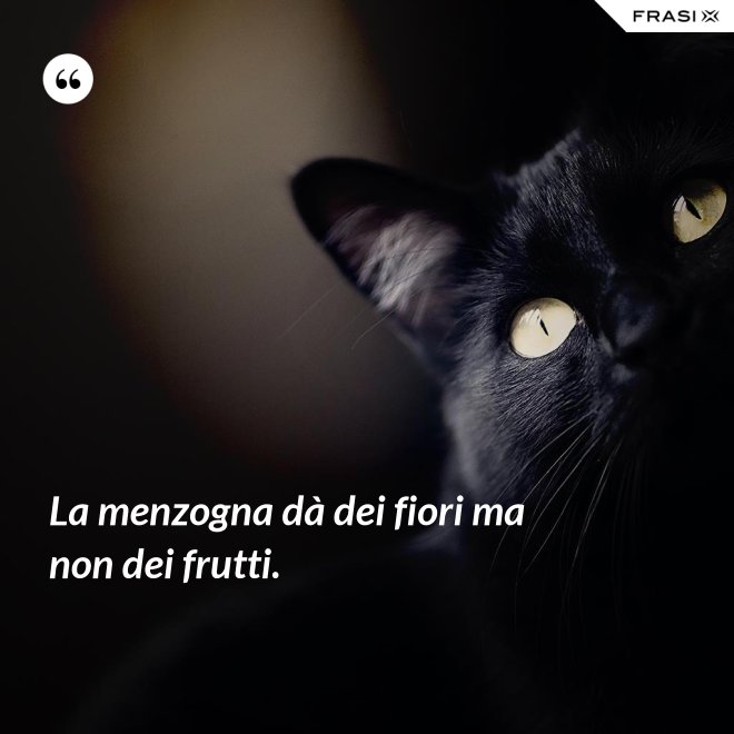 La menzogna dà dei fiori ma non dei frutti. - Anonimo