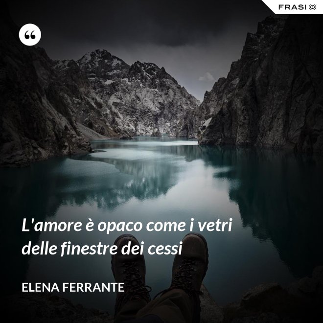 L'amore è opaco come i vetri delle finestre dei cessi - Elena Ferrante