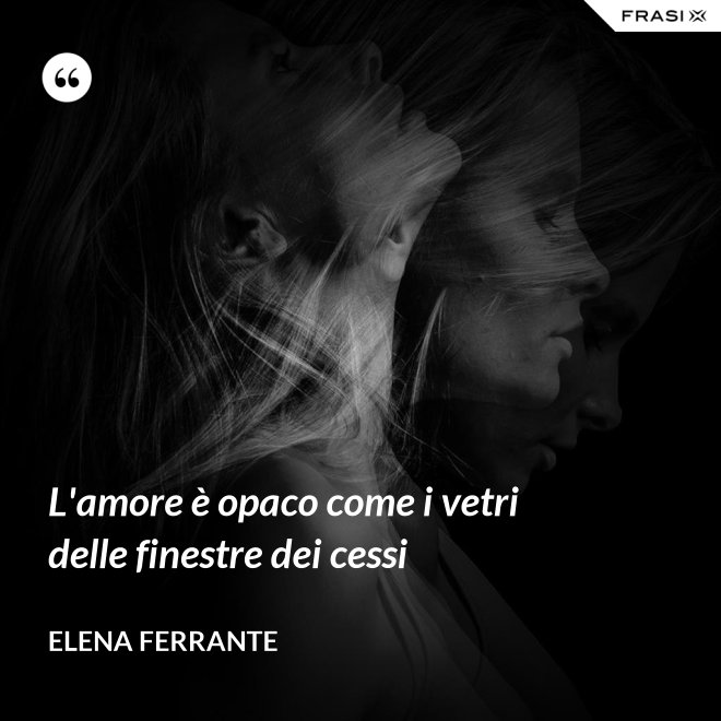 L'amore è opaco come i vetri delle finestre dei cessi - Elena Ferrante