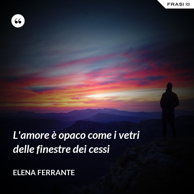 L'amore è opaco come i vetri delle finestre dei cessi - Elena Ferrante