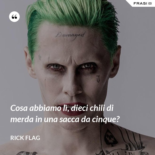 Cosa abbiamo lì, dieci chili di merda in una sacca da cinque? - Rick Flag