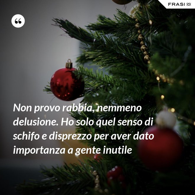 Non provo rabbia, nemmeno delusione. Ho solo quel senso di schifo e disprezzo per aver dato importanza a gente inutile - Anonimo