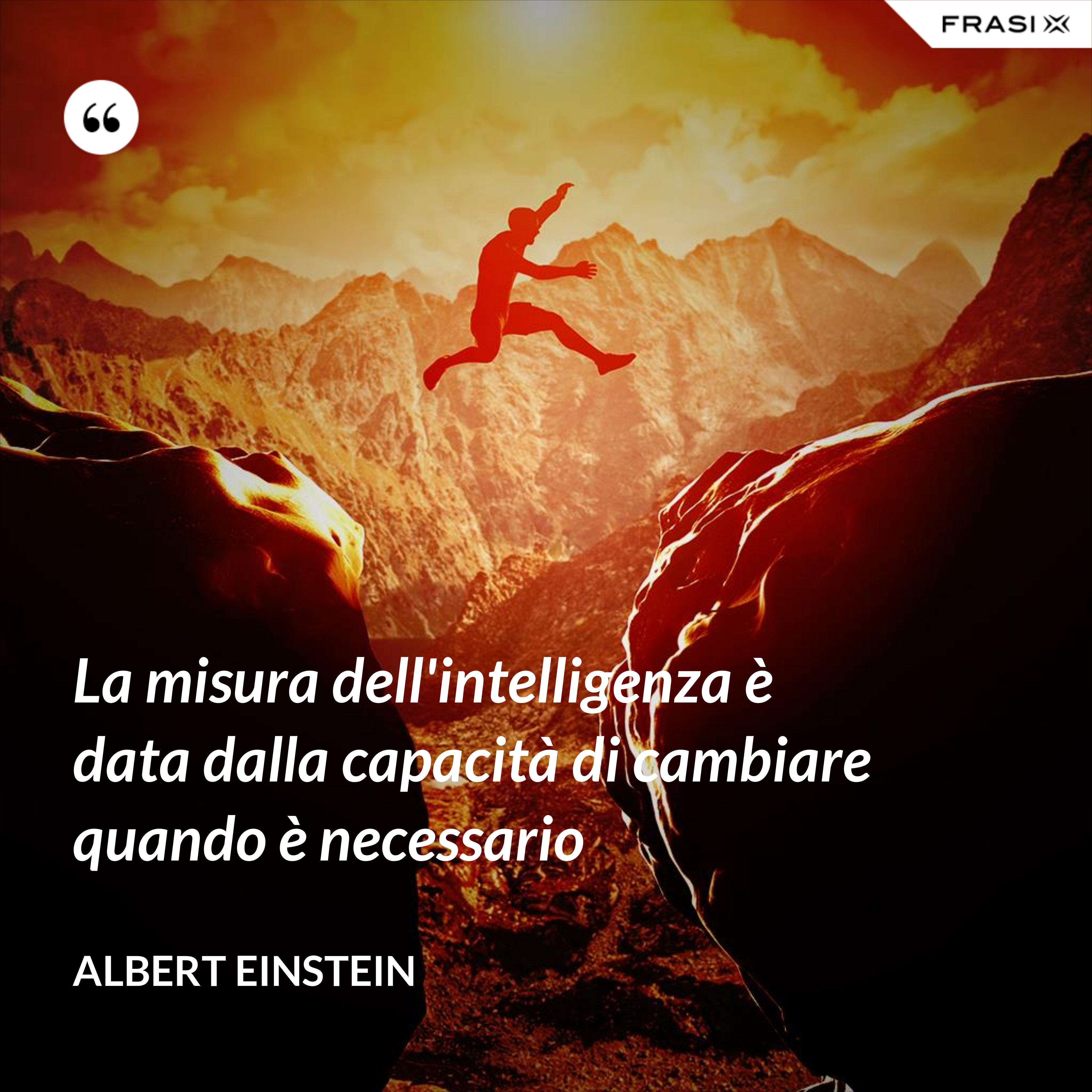 La misura dell'intelligenza è data dalla capacità di cambiare quando è necessario - Albert Einstein