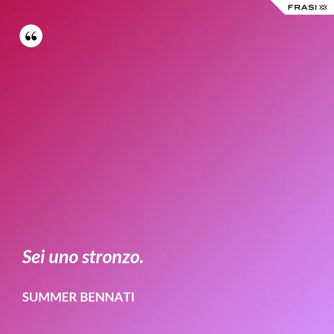 Sei uno stronzo. - Summer Bennati