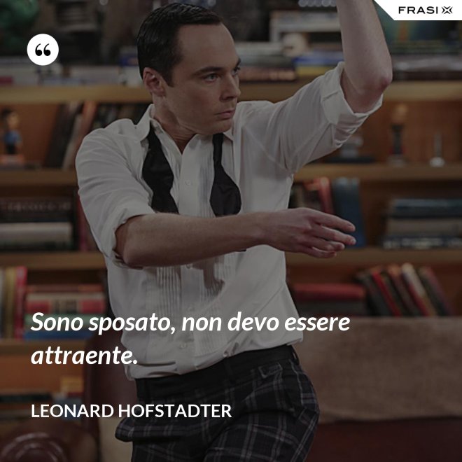 Sono sposato, non devo essere attraente. - Leonard Hofstadter