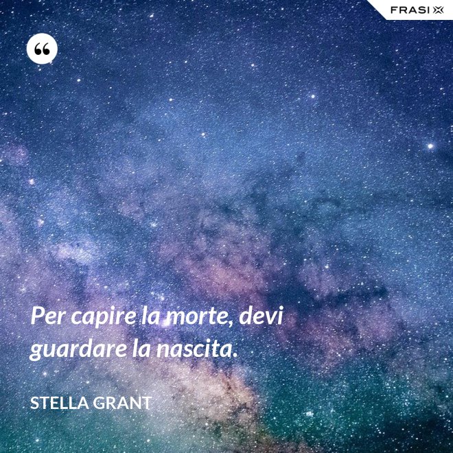 Per capire la morte, devi guardare la nascita. - Stella Grant
