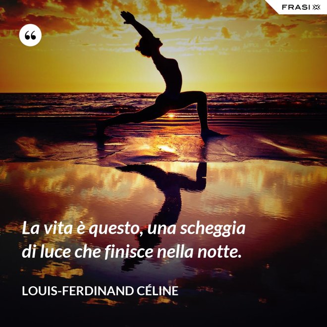 La vita è questo, una scheggia di luce che finisce nella notte. - Louis-Ferdinand Céline