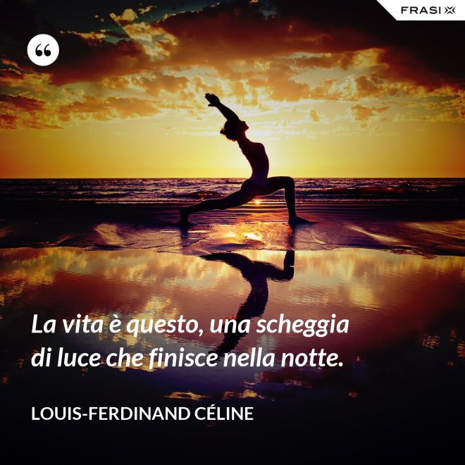 La vita è questo, una scheggia di luce che finisce nella notte. - Louis-Ferdinand Céline