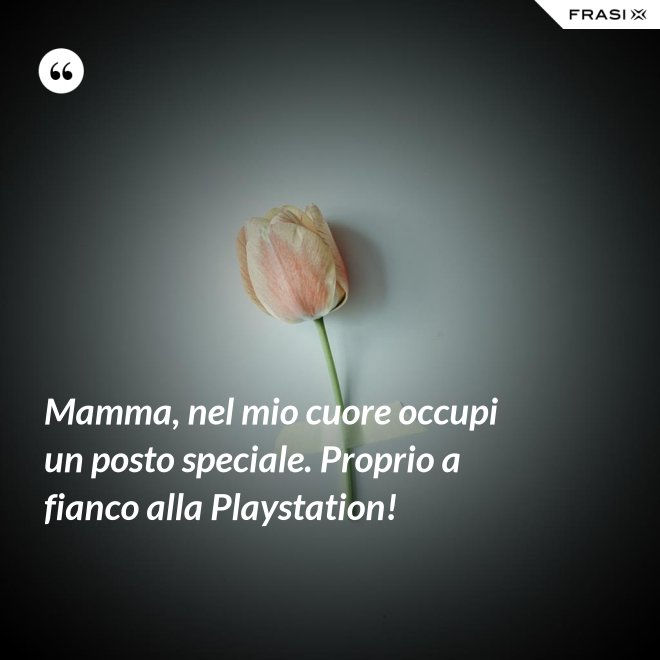 Mamma, nel mio cuore occupi un posto speciale. Proprio a fianco alla Playstation! - Anonimo