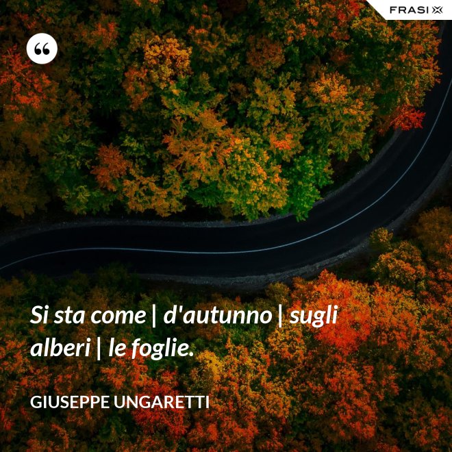 Si sta come | d'autunno | sugli alberi | le foglie. - Giuseppe Ungaretti