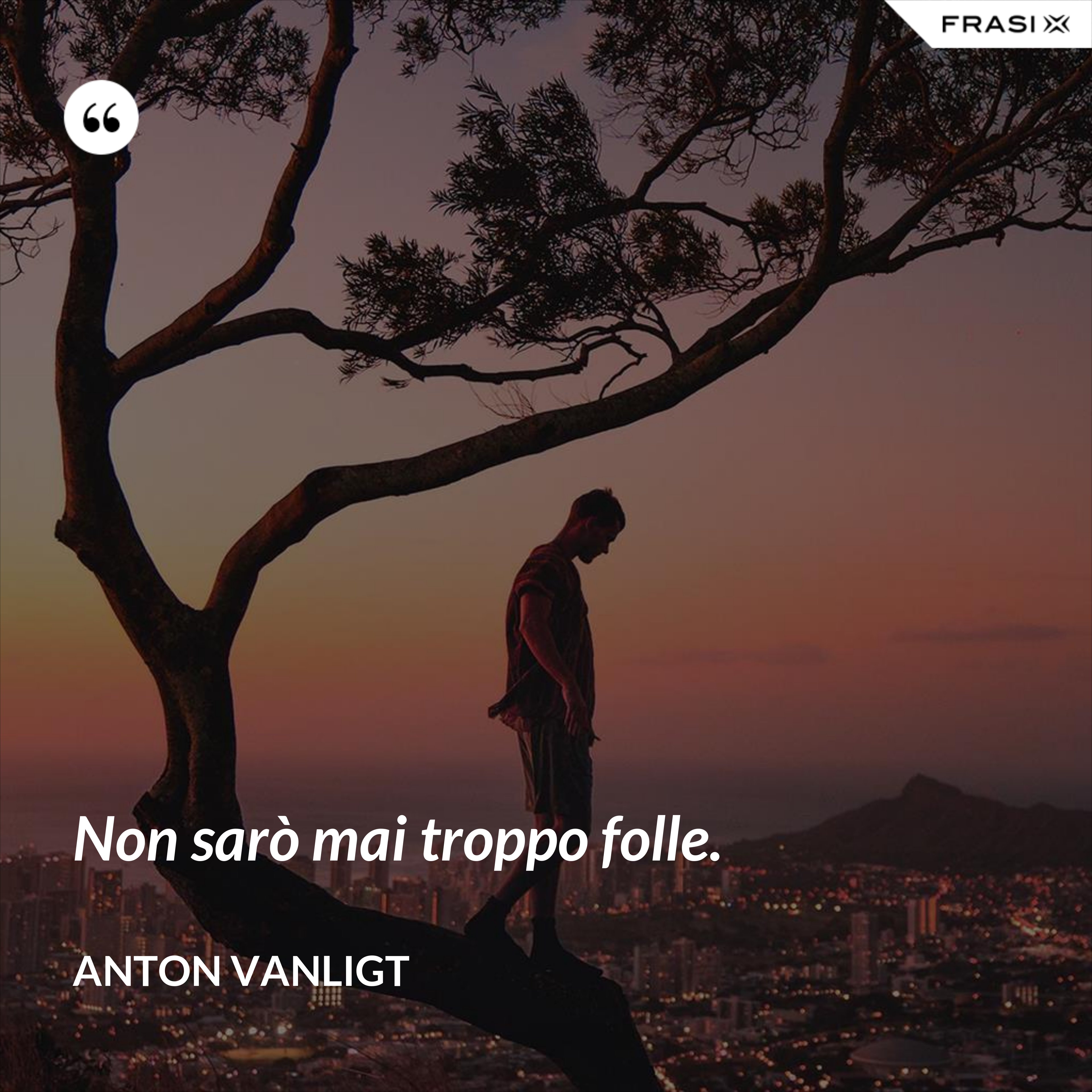 Non sarò mai troppo folle. - Anton Vanligt