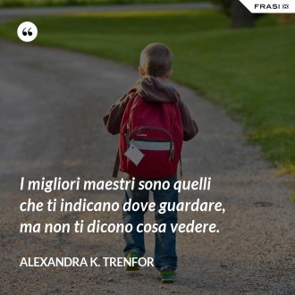 I migliori maestri sono quelli che ti indicano dove guardare, ma non ti dicono cosa vedere. - Alexandra K. Trenfor