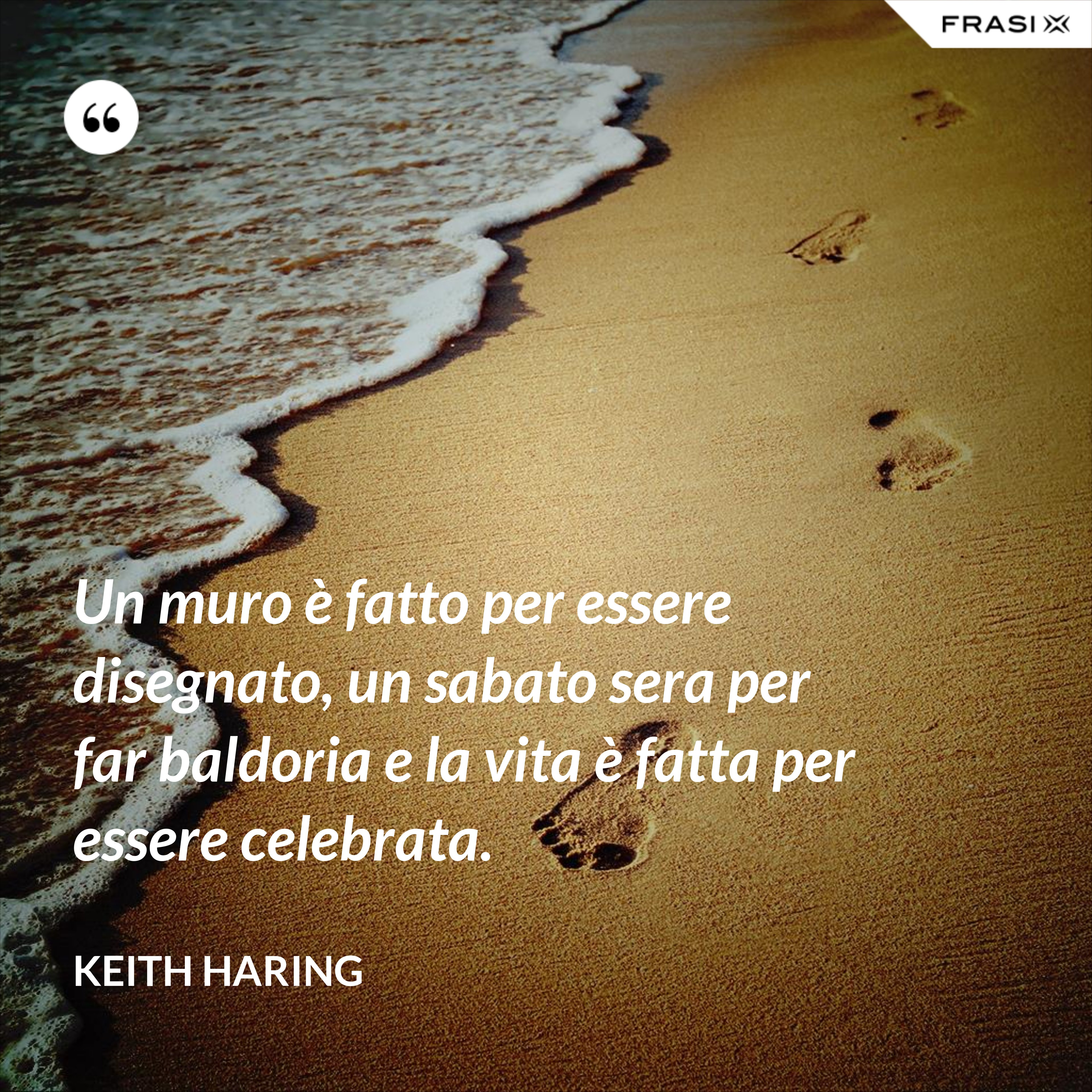 Un muro è fatto per essere disegnato, un sabato sera per far baldoria e la vita è fatta per essere celebrata. - Keith Haring