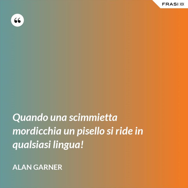 Quando una scimmietta mordicchia un pisello si ride in qualsiasi lingua! - Alan Garner