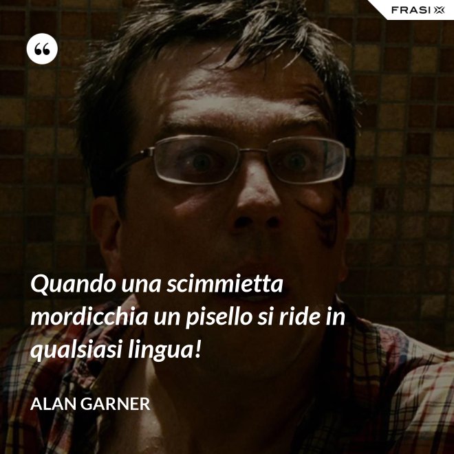Quando una scimmietta mordicchia un pisello si ride in qualsiasi lingua! - Alan Garner