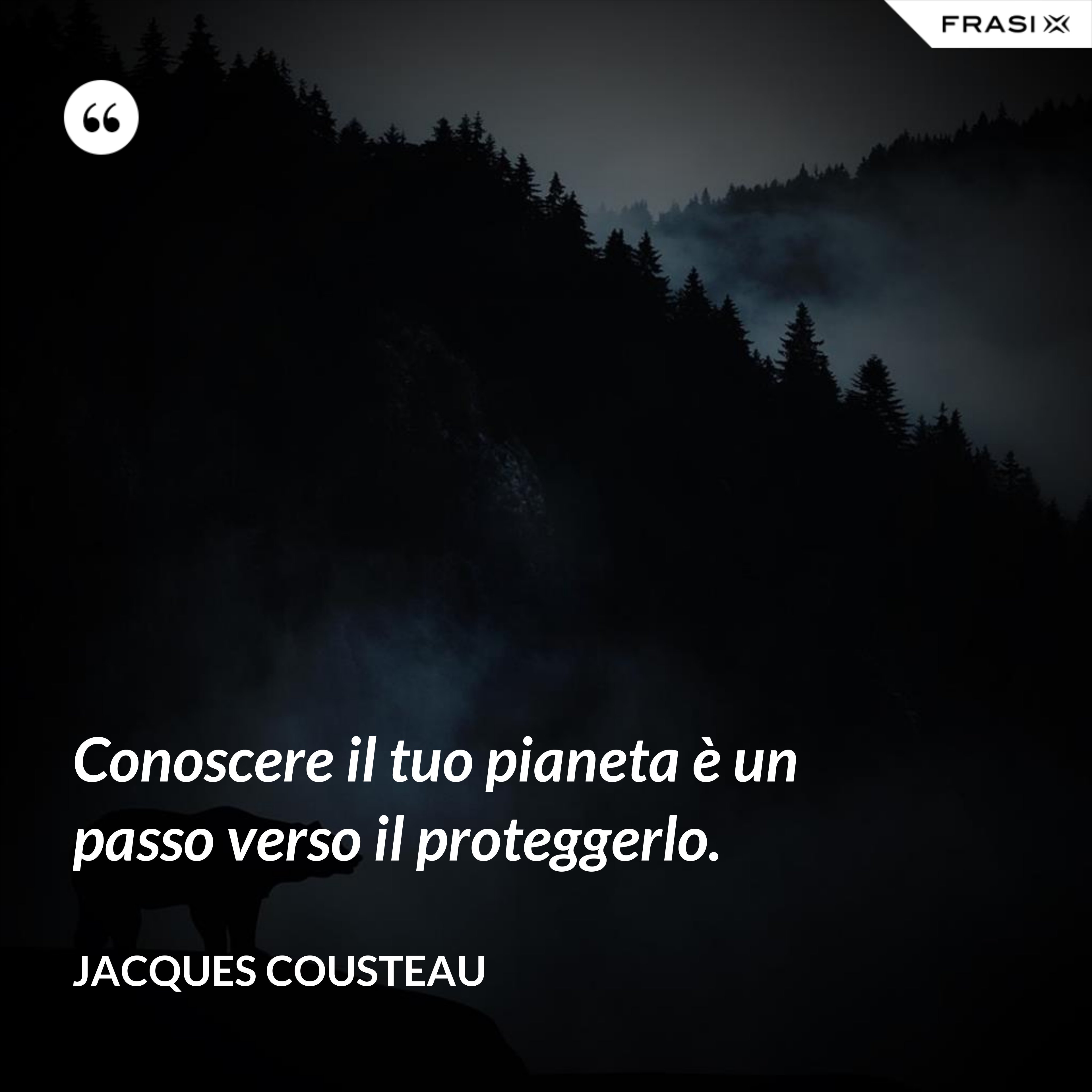 Conoscere il tuo pianeta è un passo verso il proteggerlo. - Jacques Cousteau