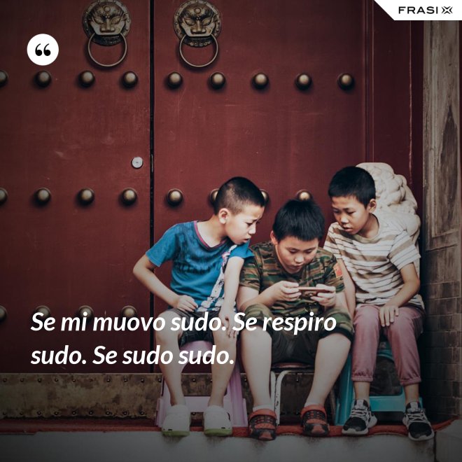 Se mi muovo sudo. Se respiro sudo. Se sudo sudo. - Anonimo