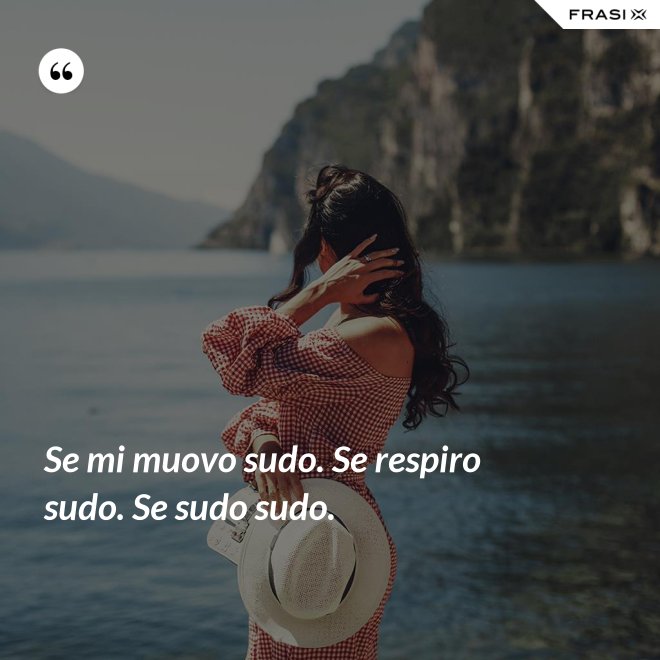 Se mi muovo sudo. Se respiro sudo. Se sudo sudo. - Anonimo