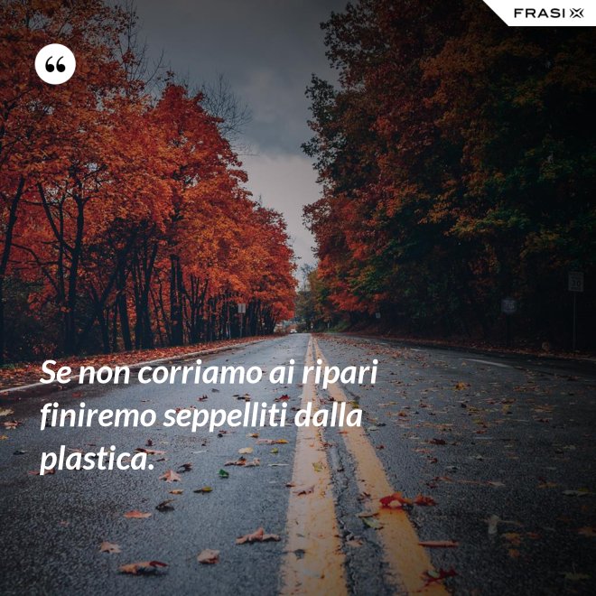 Se non corriamo ai ripari finiremo seppelliti dalla plastica. - Anonimo