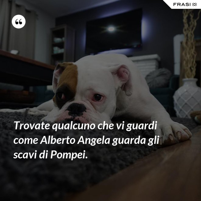Trovate qualcuno che vi guardi come Alberto Angela guarda gli scavi di Pompei. - Anonimo