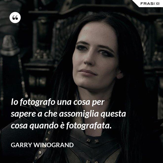 Io fotografo una cosa per sapere a che assomiglia questa cosa quando è fotografata. - Garry Winogrand