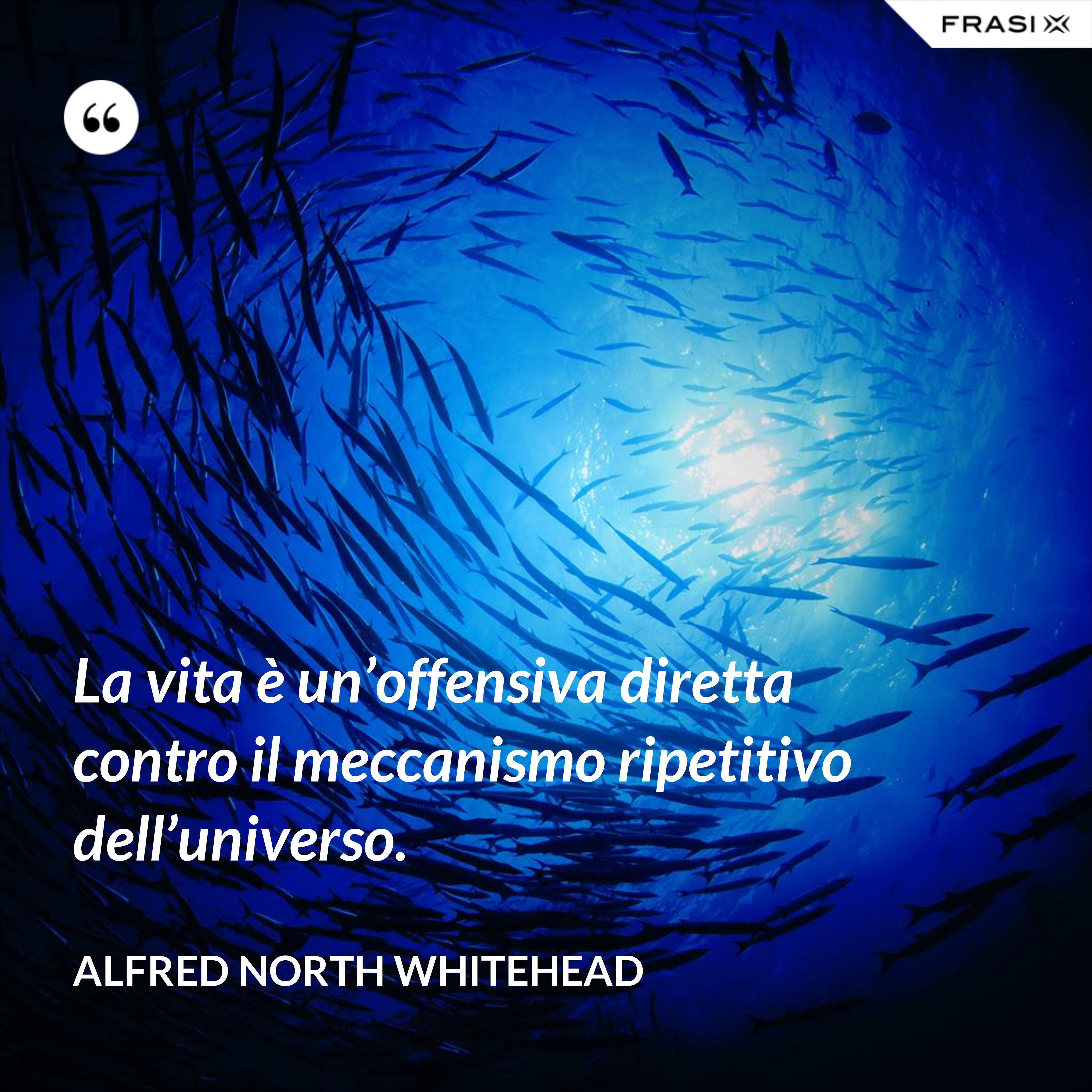 La vita è un’offensiva diretta contro il meccanismo ripetitivo dell’universo. - Alfred North Whitehead