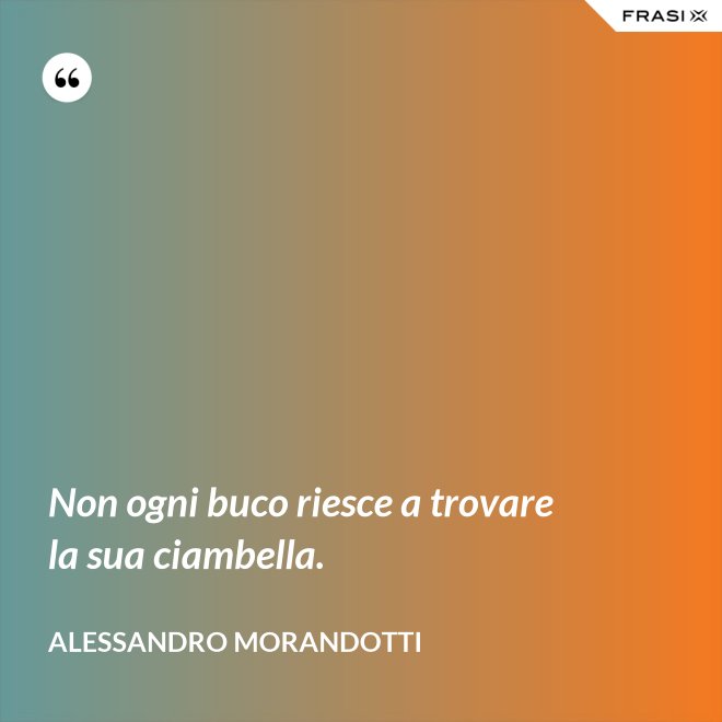 Non ogni buco riesce a trovare la sua ciambella. - Alessandro Morandotti