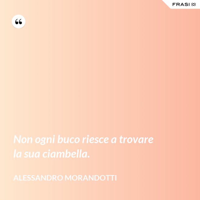 Non ogni buco riesce a trovare la sua ciambella. - Alessandro Morandotti