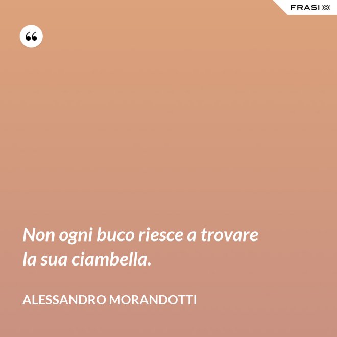Non ogni buco riesce a trovare la sua ciambella. - Alessandro Morandotti