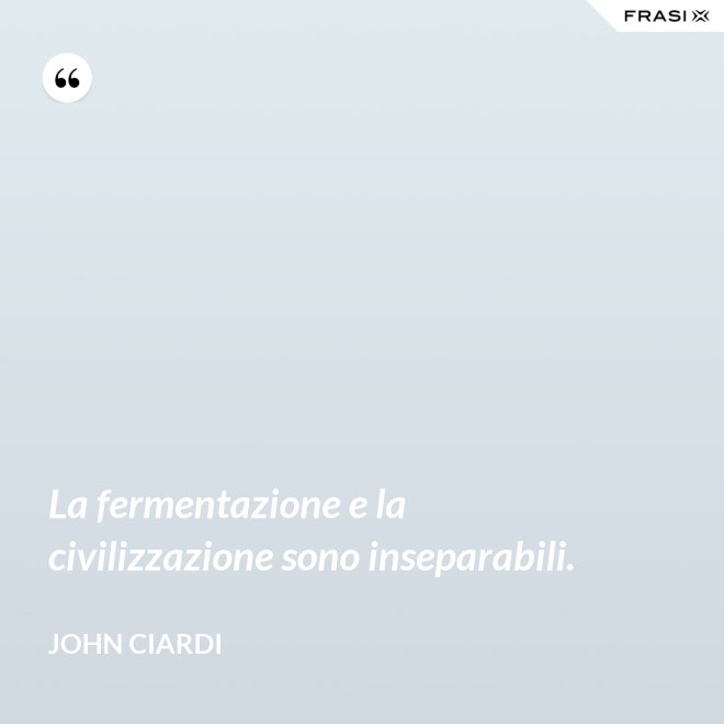 La fermentazione e la civilizzazione sono inseparabili. - John Ciardi