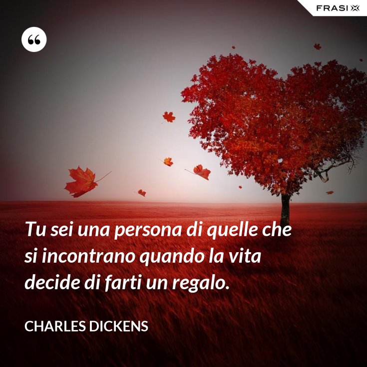 Tu sei una persona di quelle che si incontrano quando la vita decide di farti un regalo. Tu sei una persona di quelle che si incontrano quando la vita decide di farti un regalo.