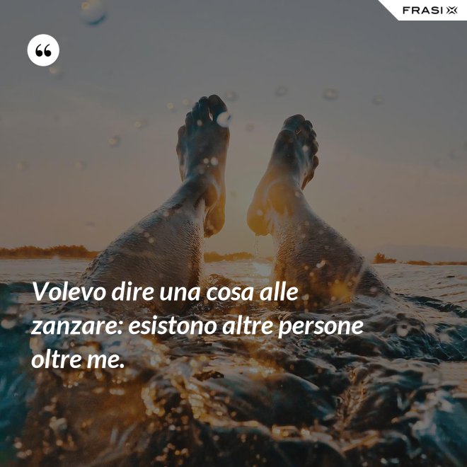 Volevo dire una cosa alle zanzare: esistono altre persone oltre me. - Anonimo