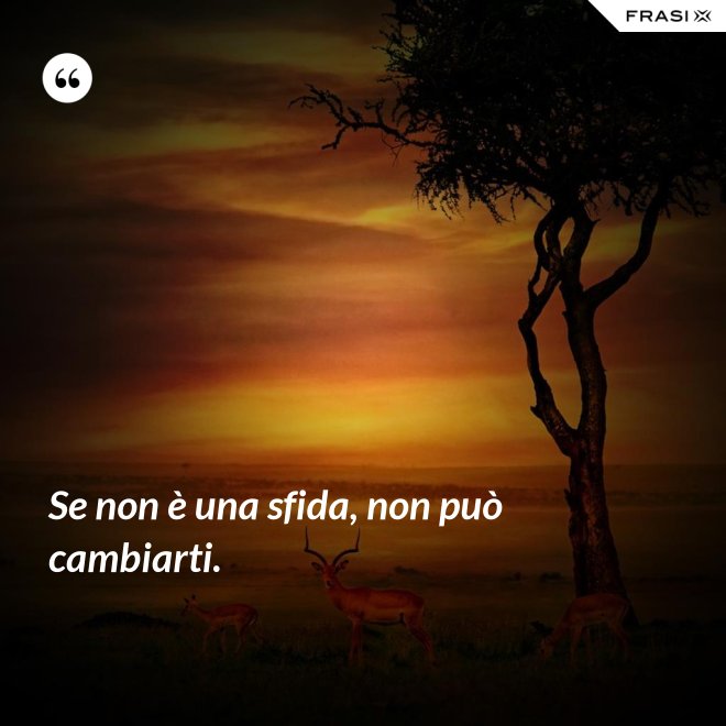 Se non è una sfida, non può cambiarti. - Anonimo