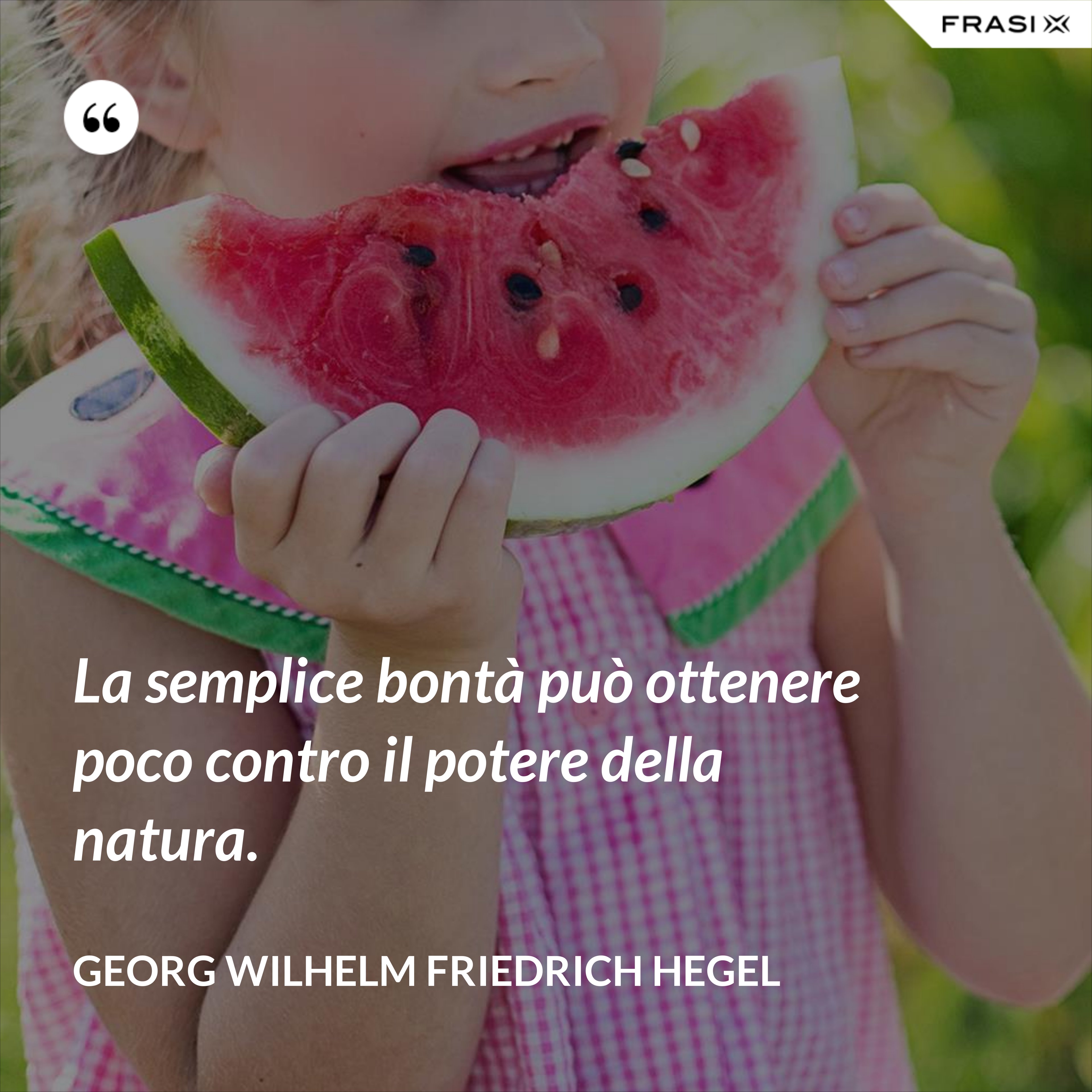 La semplice bontà può ottenere poco contro il potere della natura. - Georg Wilhelm Friedrich Hegel
