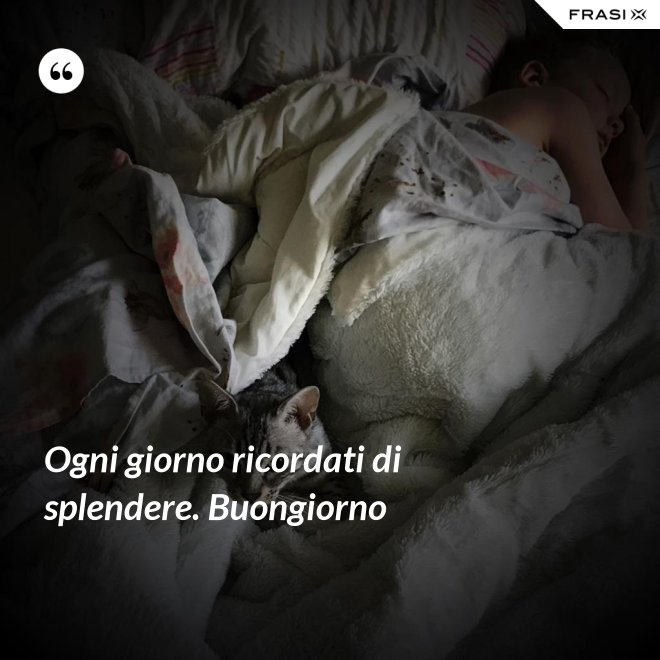 Ogni giorno ricordati di splendere. Buongiorno - Anonimo