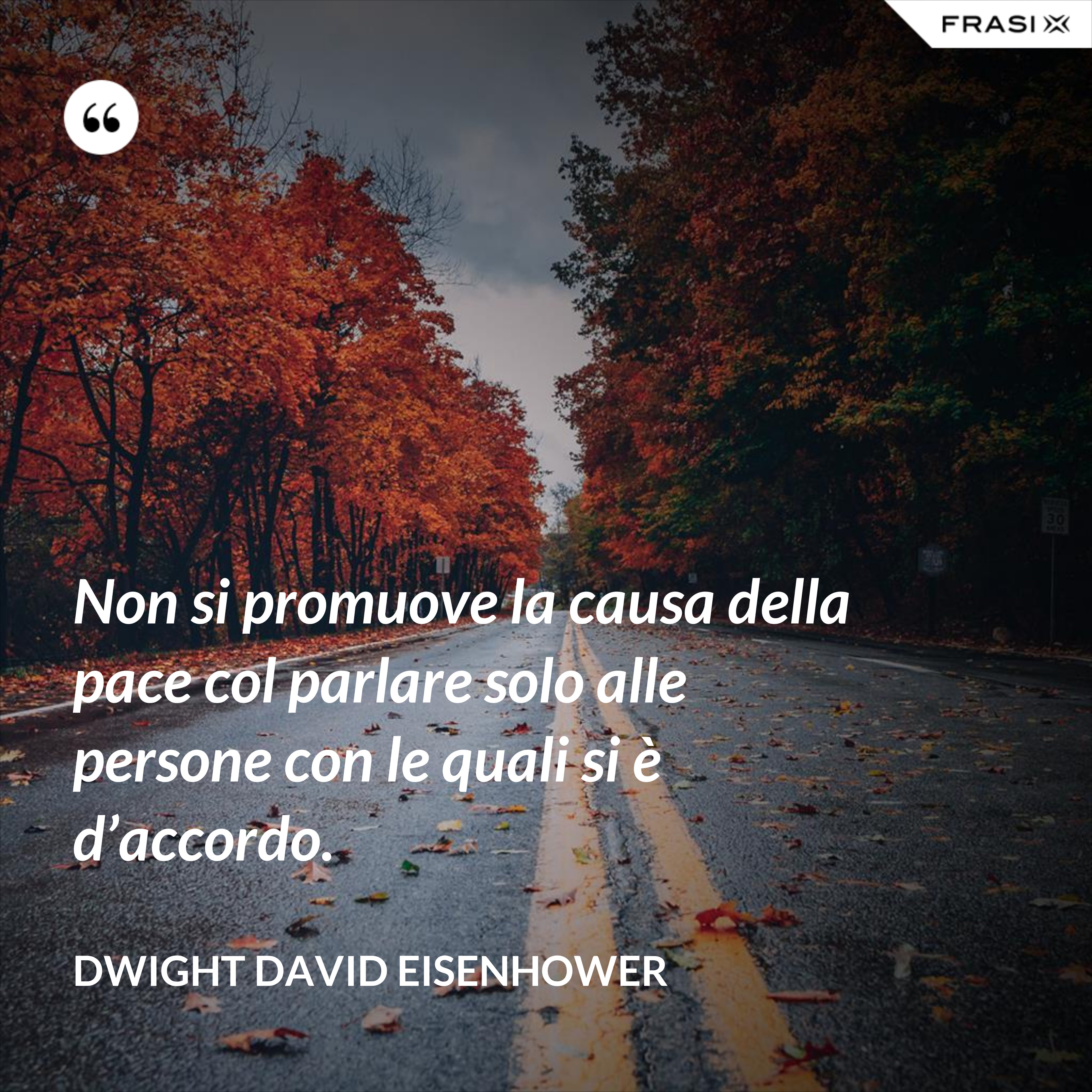 Non si promuove la causa della pace col parlare solo alle persone con le quali si è d’accordo. - Dwight David Eisenhower